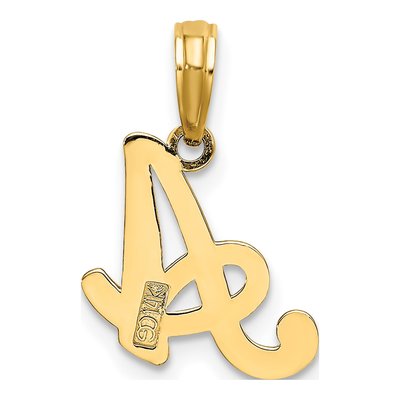 14K Yellow Gold Script 'a' Letter A Pendant – view 5