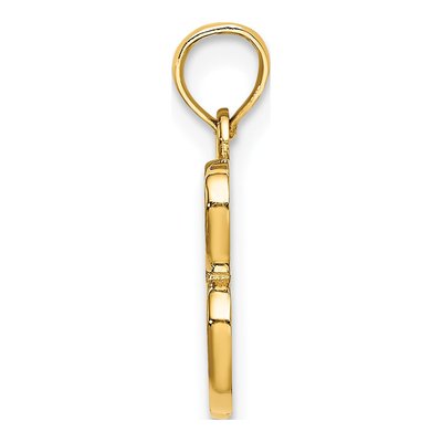 14K Yellow Gold Script Letter B Pendant – view 3