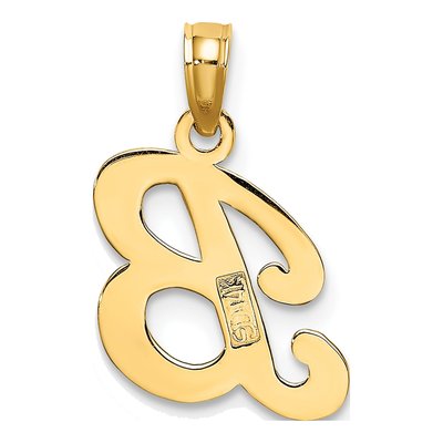 14K Yellow Gold Script Letter B Pendant – view 5