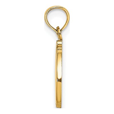 14K Yellow Gold Script Letter D Pendant – view 3