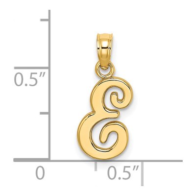 14K Yellow Gold Script Letter E Pendant – view 4
