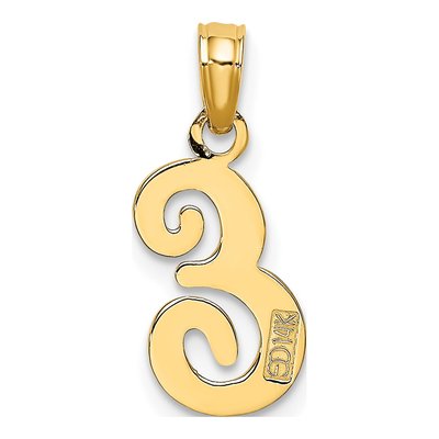 14K Yellow Gold Script Letter E Pendant – view 5