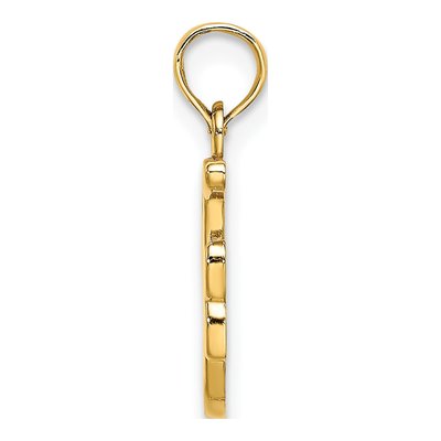 14K Yellow Gold Script Letter F Pendant – view 3