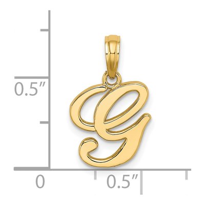 14K Yellow Gold Script Letter G Pendant – view 4