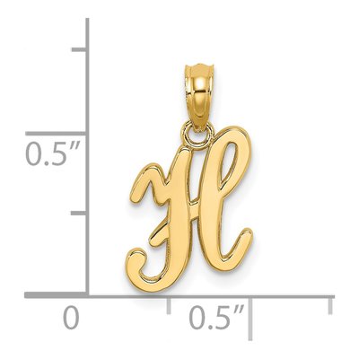 14K Yellow Gold Script Letter H Pendant – view 4