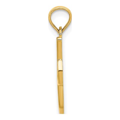 14K Yellow Gold Script Initial I Pendant – view 3
