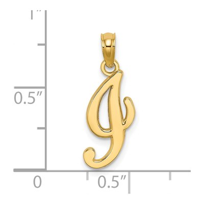 14K Yellow Gold Script Initial I Pendant – view 4