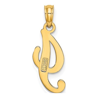 14K Yellow Gold Script Initial I Pendant – view 5