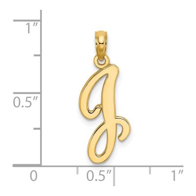 14K Yellow Gold Script Letter J Pendant – view 4