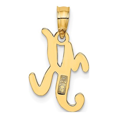 14K Yellow Gold Script Letter K Pendant – view 5