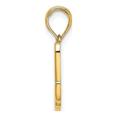 14K Yellow Gold Script Letter M Pendant – view 3