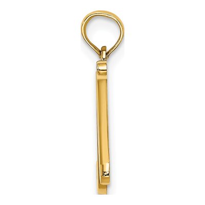 14K Yellow Gold Script Letter N Pendant – view 3