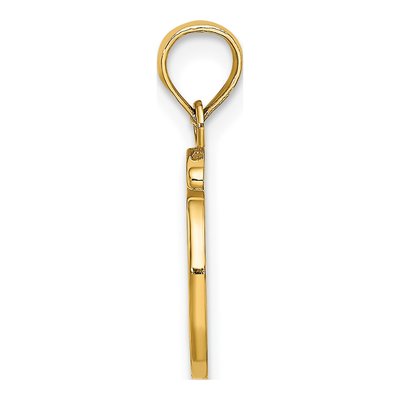 14K Yellow Gold Script Letter O Pendant – view 3