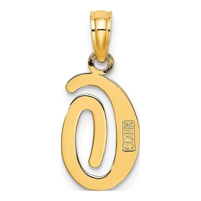 14K Yellow Gold Script Letter O Pendant – view 5