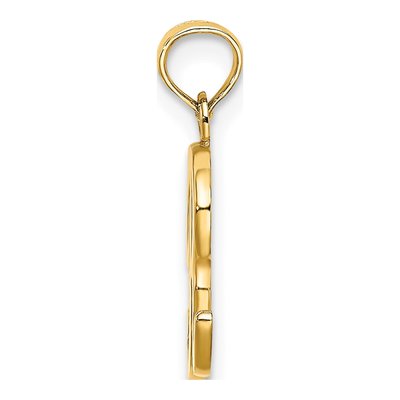 14K Yellow Gold Script Letter R Pendant – view 3