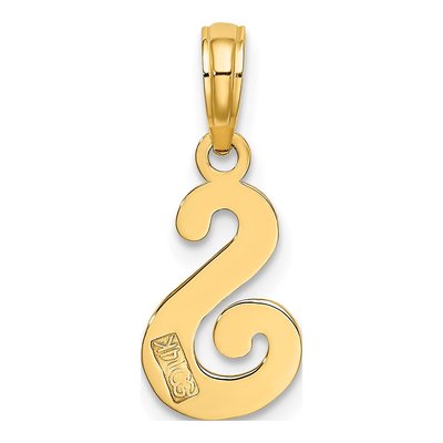 14K Yellow Gold Script Letter S Pendant – view 5