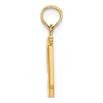 14K Yellow Gold Script Letter T Pendant – view 3