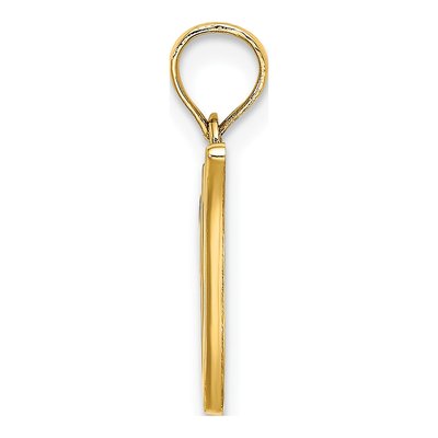 14K Yellow Gold Script Letter V Pendant – view 3