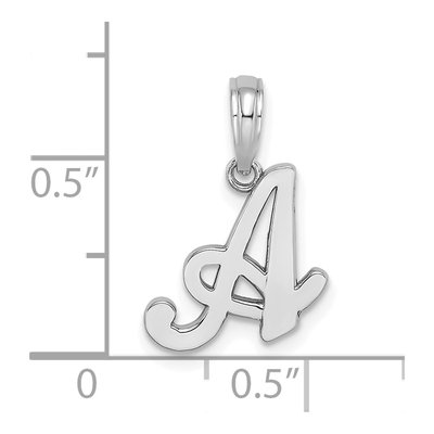 14K White Gold Script Letter A Pendant – view 4