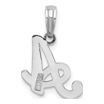 14K White Gold Script Letter A Pendant – view 5