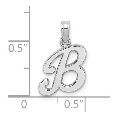 14K White Gold Script Letter B Pendant – view 4