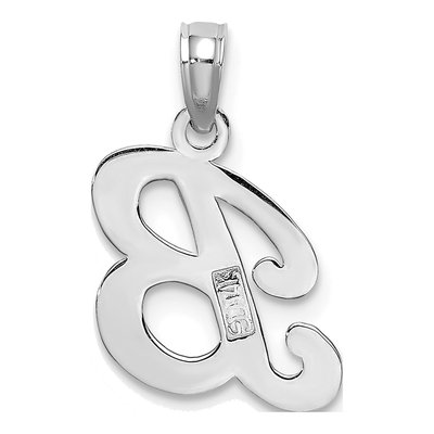 14K White Gold Script Letter B Pendant – view 5