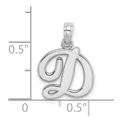 14K White Gold Script Letter D Pendant – view 4