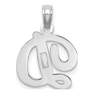 14K White Gold Script Letter D Pendant – view 5