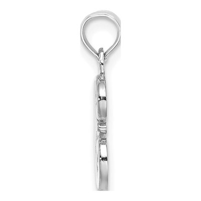 14K White Gold Script Letter E Pendant – view 3