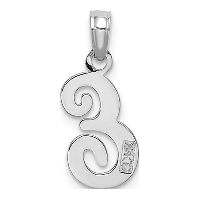 14K White Gold Script Letter E Pendant – view 5