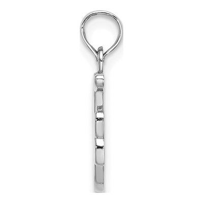 14K White Gold Script Letter F Pendant – view 3