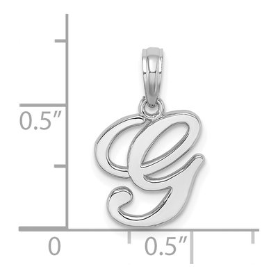 14K White Gold Script Letter G Pendant – view 4