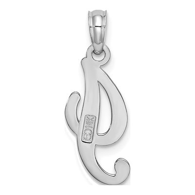 14K White Gold Script Initial I Pendant – view 5
