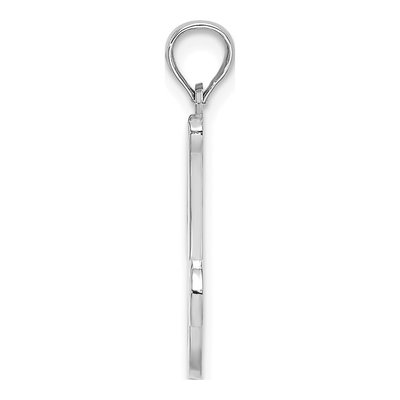 14K White Gold Script Letter J Pendant – view 3