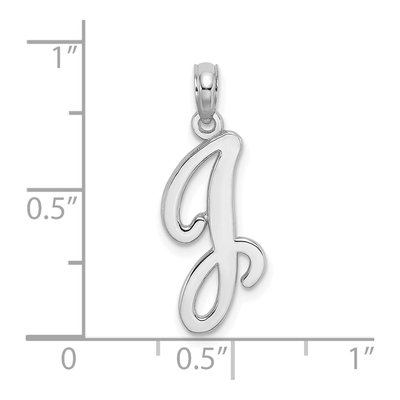 14K White Gold Script Letter J Pendant – view 4