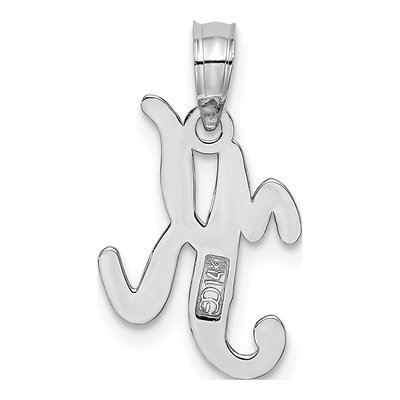 14K White Gold Script Letter K Pendant – view 5
