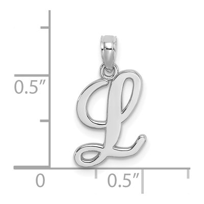 14K White Gold Script Letter L Pendant – view 4