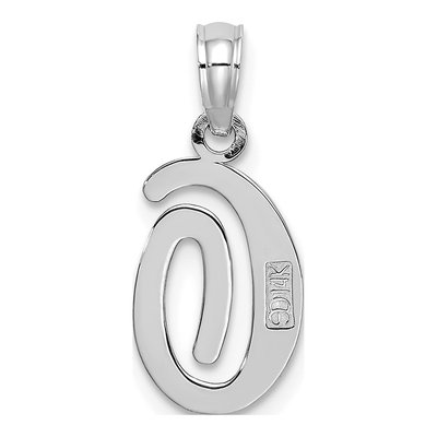 14K White Gold Script Letter O Pendant – view 5