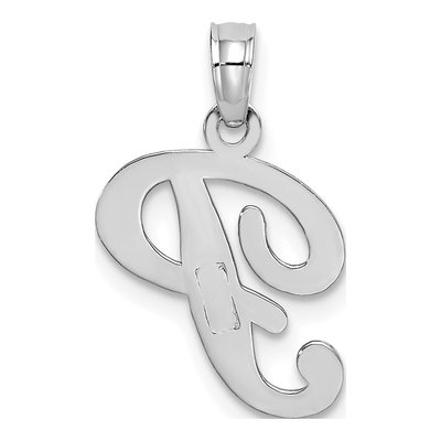 14K White Gold Script Letter P Pendant – view 5