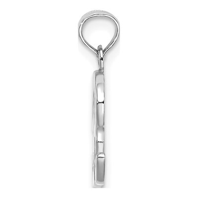 14K White Gold Script Letter R Pendant – view 3