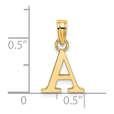 14K Yellow Gold Letter A Pendant – view 4
