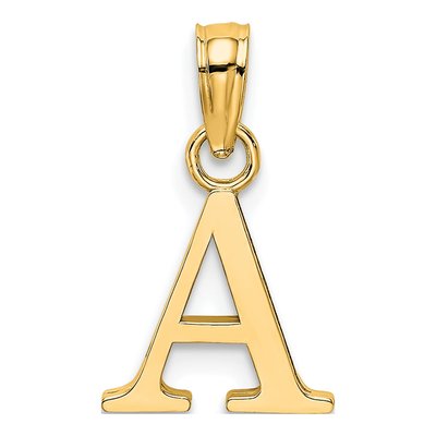 14K Yellow Gold Letter A Pendant – view 5