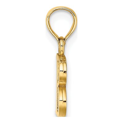 14K Yellow Gold Block Letter B Pendant – view 3