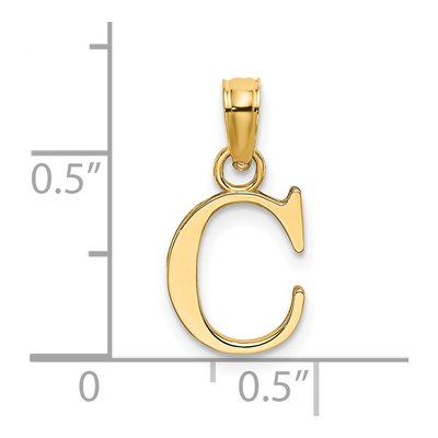 14K Yellow Gold Letter C Pendant – view 4