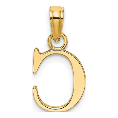 14K Yellow Gold Letter C Pendant – view 5