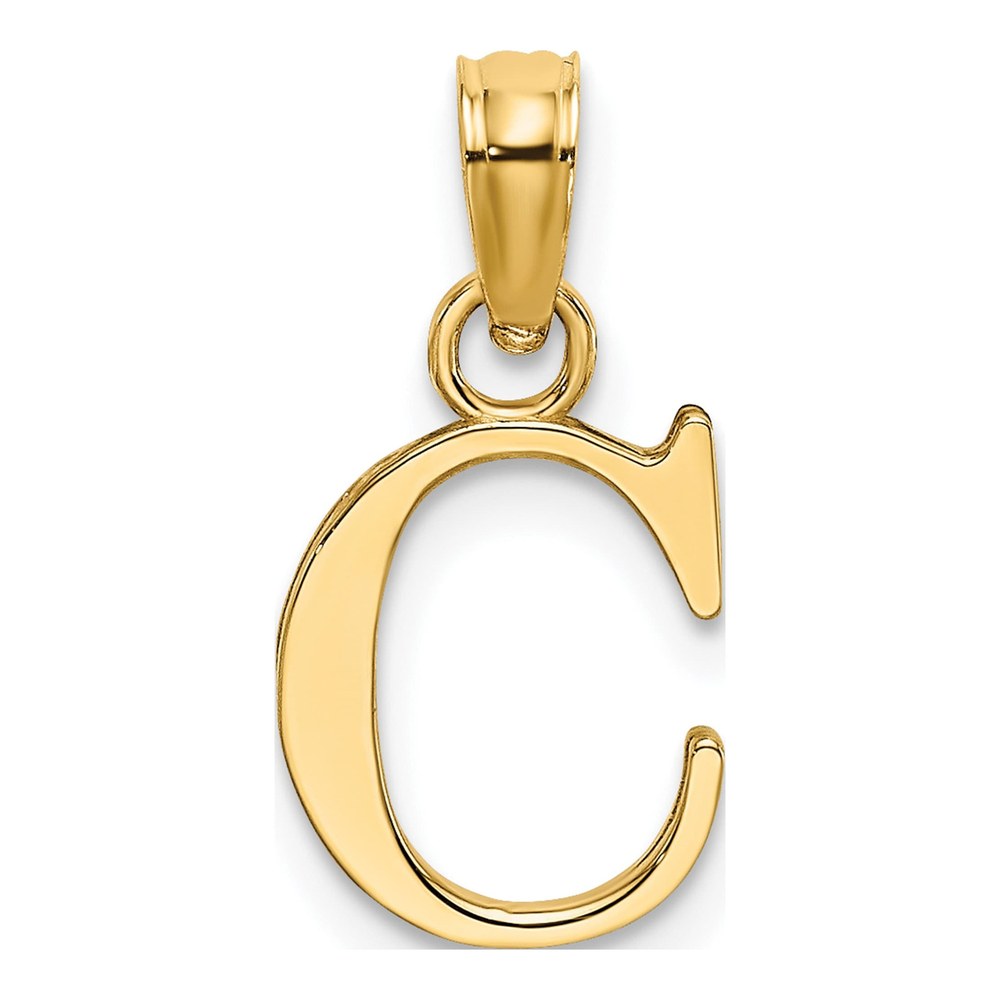 14K Yellow Gold Letter C Pendant