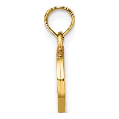 14K Yellow Gold Block Letter D Pendant – view 3