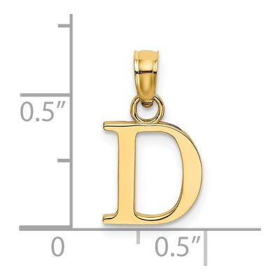 14K Yellow Gold Block Letter D Pendant – view 4