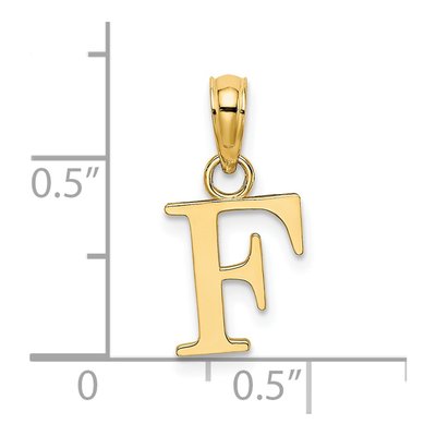 14K Yellow Gold Letter F Pendant – view 4