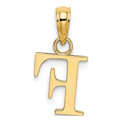 14K Yellow Gold Letter F Pendant – view 5